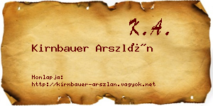Kirnbauer Arszlán névjegykártya